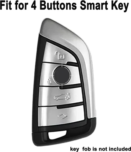 Vista 2 de Funda para llavero BMW 1 2 5 7 M Series X1 X 4 X5 X 6 F15 F16 F48 Soporte de caja de entrada remota sin llave ABS patrón de fibra de carbono (negro)