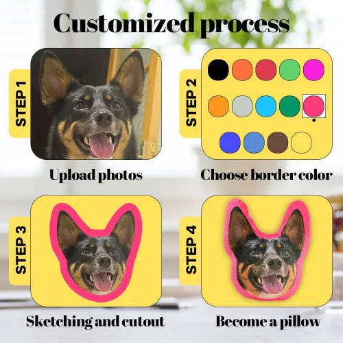 Vista 4 de Almohada personalizada – Almohada facial personalizada con imagen para novio, novia, regalo divertido almohada de gato perro para hombres y mujeres