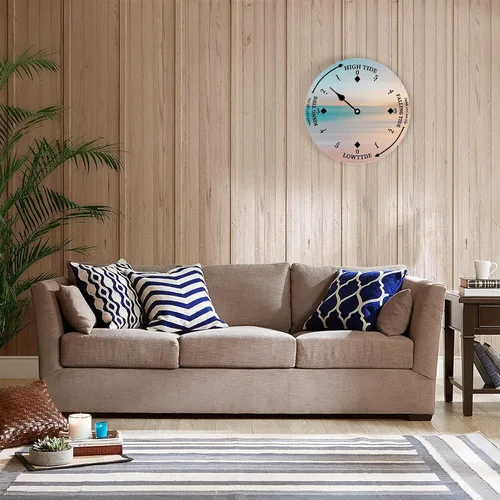 Vista 4 de Reloj de marea de madera, vista tranquila, costa este, océano, reloj de marea de madera, marea alta y baja, para colgar en la pared, reloj