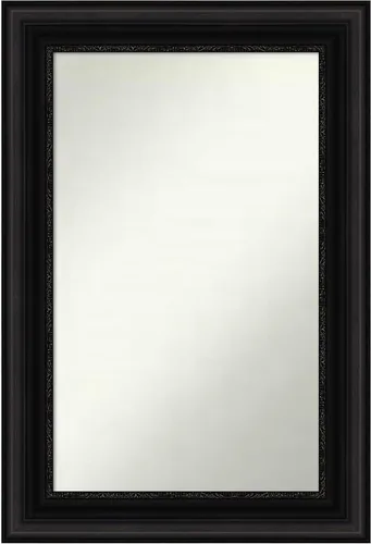 Vista 221 de Amanti Art Espejo personalizado, espejo de baño negro puente, espejo de pared o espejo de tocador de baño sobre el fregadero (26 x 26 pulgadas)
