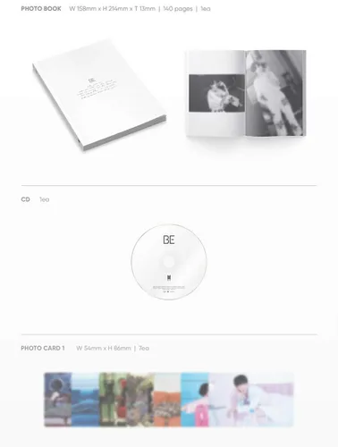 Vista 2 de BTS [BE] Essential Edition Album CD+Photo Book+8ea Card+Poster(On Pack) K-POP SEALED+TRACKING CODE