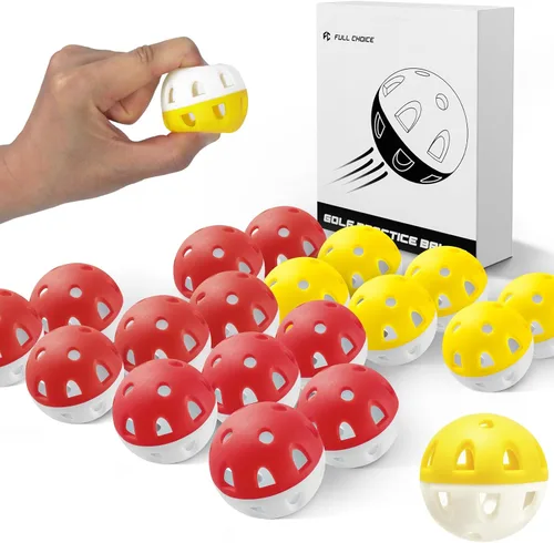 Vista 10 de Pelotas de golf de práctica resistentes al desgaste (paquete de 20), alta visibilidad para un fácil seguimiento, vuelo limitado, diseño de pelotas