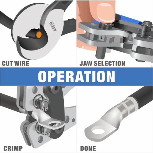 Vista 3 de iCrimp - Cuchillo de utilidad para pelar cables y lengüetas de cable de batería, herramientas para prensar con cortador de alambre