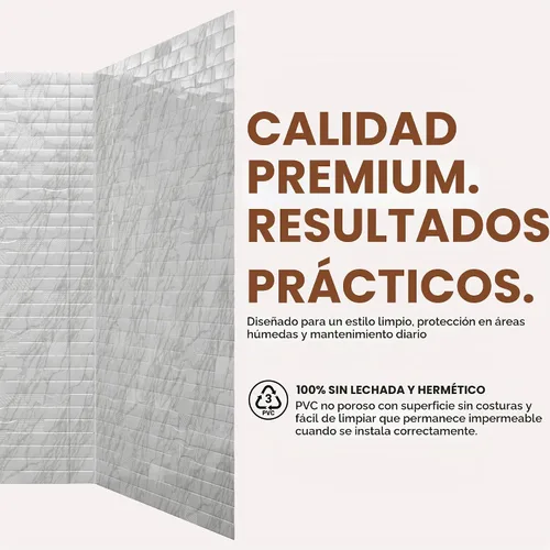 Vista 8 de Versa Tile - Panel de pared de PVC para bañera y ducha, color mármol, 96