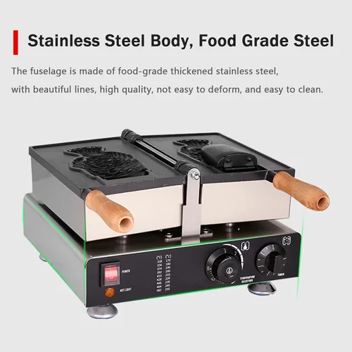 Vista 4 de Taiyaki - Plancha para hacer gofres de pescado, máquina eléctrica Taiyaki, máquina para hacer gofres de mermelada o helado de uso comercial