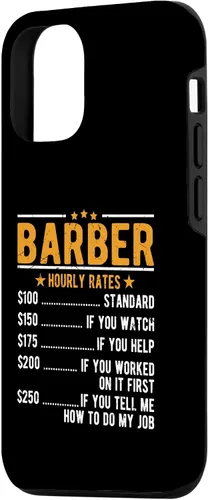 Vista 2 de Funda para iPhone 15 Barber tarifas por hora