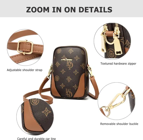 Vista 5 de Sweetovo Bolso cruzado para teléfono celular, pequeño bolso de hombro con correa ajustable