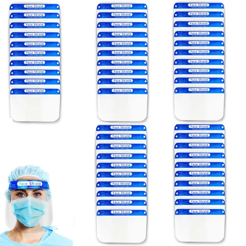Vista 10 de Dearskin 2 protectores faciales reutilizables, protector facial de seguridad de plástico, ajustable, transparente, de cara completa