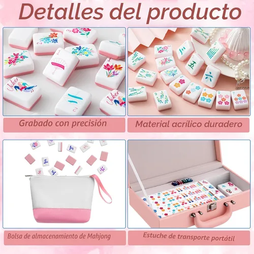 Vista 5 de Soulchen - Azulejos de 1,4 pulgadas, gran acrílico, color flor de rubor Rosa