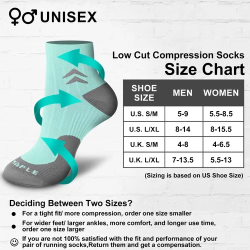 Vista 6 de Bluemaple Compression Socks for Men & Women Circulation-Ankle Plantar Fasciitis Socks Support for Athletic