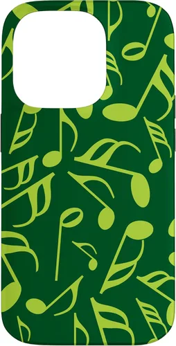 Vista 16 de Funda para iPhone 11 Pro Max con notas musicales verdes