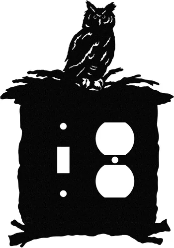Vista 10 de Owl in Woods - Placa de pared (potencia única, negro)