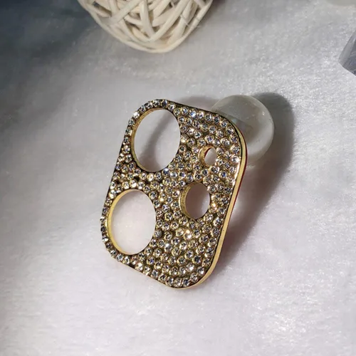 Vista 14 de Paquete de 2 protectores de lente de cámara con purpurina compatibles con iPhone 11 de metal con diamantes brillantes para lente de cámara (negro)