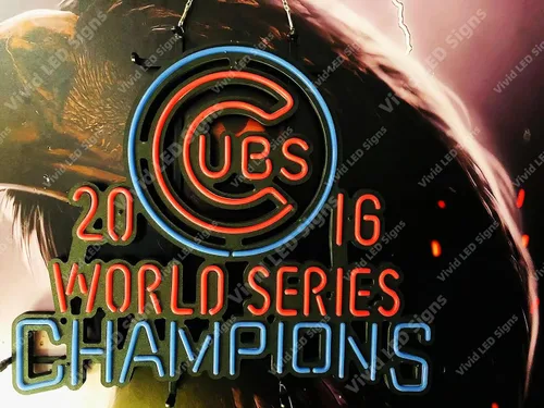 Vista 4 de Queen Sense 24 "x20" para Chicagos Sports League Cub 2016 Campeones del Mundo LED Signo Luz de neón Señales Luces Pared Decoración Lámpara Con