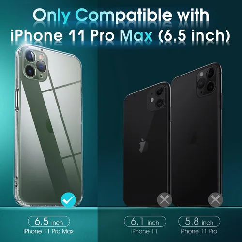 Vista 932 de Supdeal Funda cristalina transparente para iPhone 11, [No se amarillea] [Protección de la cámara] [Probado contra caídas de grado militar] Funda