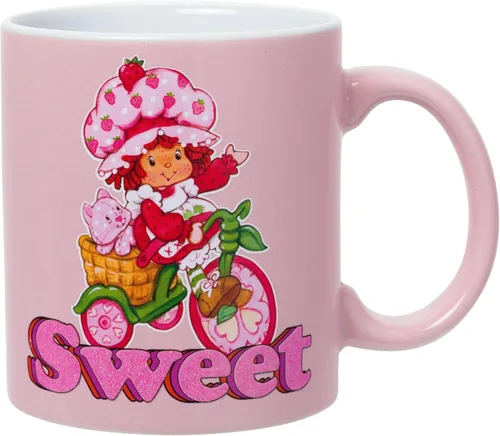 Vista 23 de Silver Buffalo Strawberry Shortcake Bake the World a Better Place - Taza ancha de cerámica con leche, 17 onzas
