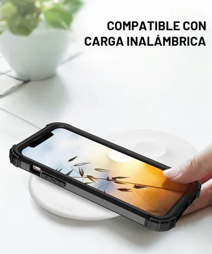 Vista 5 de Funda de teléfono para iPhone 13 Pro Max 2021 de 6.7 pulgadas, cubierta dura a prueba de golpes, de silicona suave, híbrida, de tres capas Negro