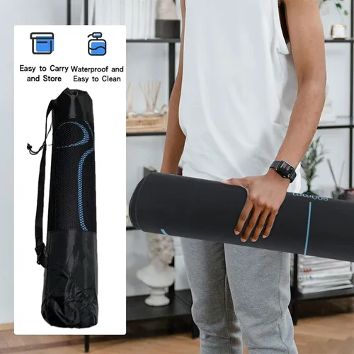 Vista 5 de Alfombrilla de entrenamiento antideslizante para rueda de abdominales, alfombrilla de ejercicio con bolsa de almacenamiento, equipo de ejercicio