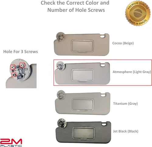 Vista 5 de Visor solar para Chevy Cruze 2017-2018 juego de pares izquierdo+derecho gris 2MPLASTIC 3 tornillos (atmósfera gris)