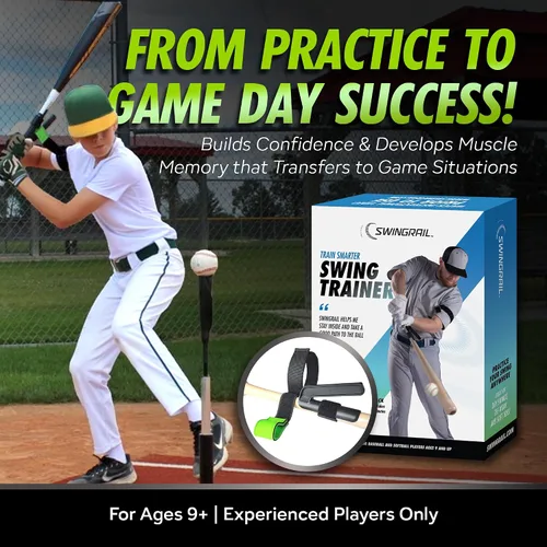 Vista 7 de SWINGRAIL Béisbol/Softbol Swing Trainer Aid (paquete de 2) Equipo para batear y golpear