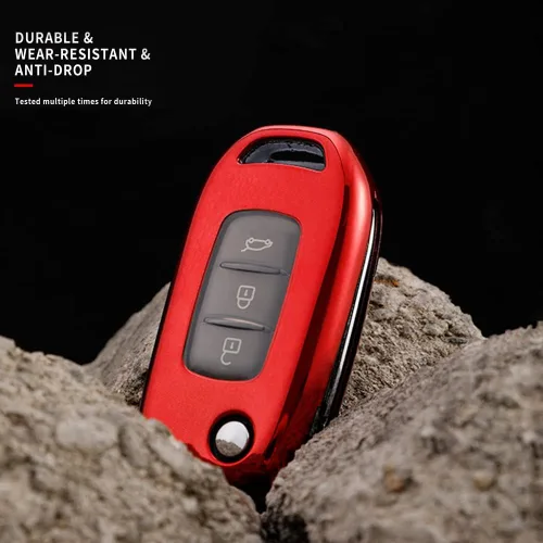 Vista 7 de KUNIO Funda protectora para llavero de automóvil Renault Kadjar Koleos Sandero Stepway Logan Stepway Logan Stepway Logan, funda protectora
