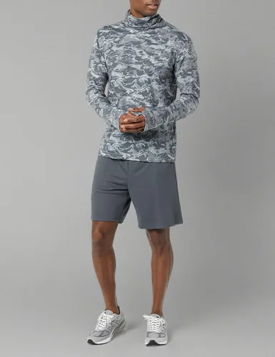Vista 6 de Amazon Essentials Camisa de manga larga Performance Soft Tech con cuello redondo para hombre Gris Hierro Abstracto