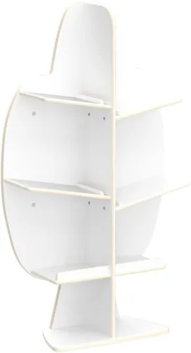 Vista 5 de Guidecraft EdQ - Árbol de lectura blanco - Estantería de pie de madera para habitación de niños, aula y sala