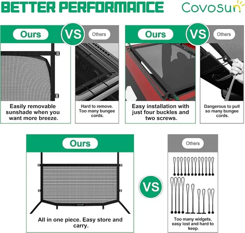 Vista 2 de Parasol de malla para Jeep Gladiator, cómoda parte superior de malla suave con correas fuertes para Jeep Gladiator (2018-2023), accesorios para Jeep