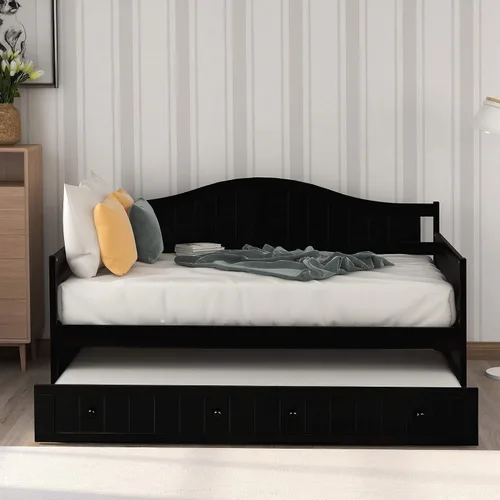 Vista 3 de SOFTSEA Sofá cama doble con cama nido Espresso