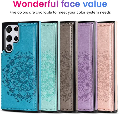Vista 9 de Asuwish Funda compatible con Samsung Galaxy S22 Ultra 5G y protector de pantalla de vidrio templado, accesorios para celda, ranura para tarjetero