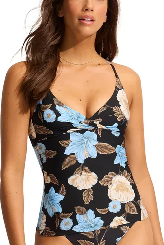 Vista 9 de Seafolly Traje de baño tipo tankini con parte delantera cruzada para Eco Collective Black