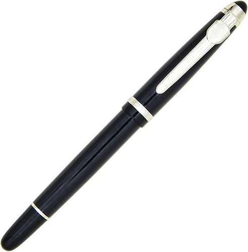 Vista 2 de Gullor Pluma estilográfica avanzada Jinhao 163 Executive Negro y Plata 18kgp Punta Media