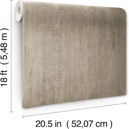 Vista 7 de RoomMates RMK12674PL Papel pintado de madera natural dimensional gris pardo