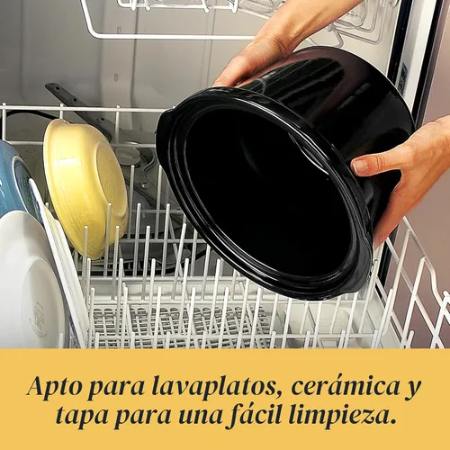 Vista 5 de Crock Pot. Olla de cocción lenta manual, Negro