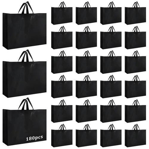 Vista 25 de Amylove 80 bolsas de regalo transparentes a granel con asa, bolsa de plástico esmerilado, embalaje reutilizable, envoltura de golosinas