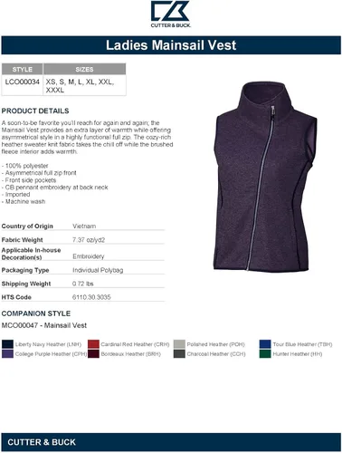 Vista 2 de Cutter & Buck Chaleco para mujer