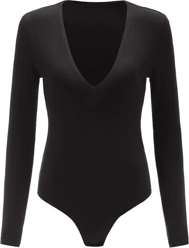 Vista 6 de Verdusa Body de manga larga con cuello en V para mujer