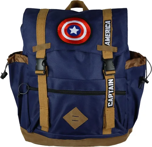Vista 2 de Marvel Capitán América Flaptop Mochila Bordado Logo Design Tech Laptop Tote