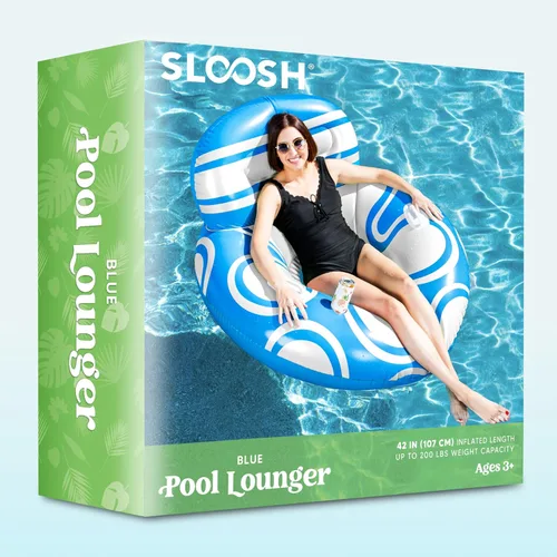 Vista 8 de Sloosh Tumbona inflable para piscina, flotadores de piscina, sofá de aire inflable con respaldo grande, tubos de río resistentes, flotador de agua