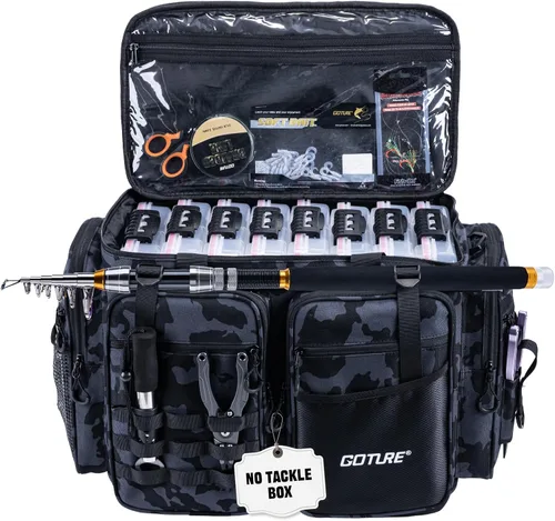 Vista 12 de Goture Bolsa grande para aparejos, almacena hasta 8 unidades 3700 Plus 4 unidades 3600 bandejas de aparejos (no incluidas), almacenamiento