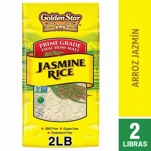 Vista 4 de Golden Star Thai Hom Mali - Arroz jazmín blanco, bolsa de 2 libras
