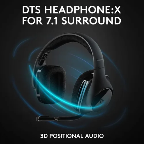 Vista 2 de Logitech G533 parlantes inalámbricos para juegos. DTS 7.1 sonido envolvente. Audio Pro-G