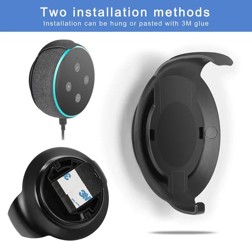 Vista 6 de Soporte de pared para 3ª generación, accesorios que ahorran espacio, gestión de cables integrada para altavoces inteligentes Dot (3ª generación)