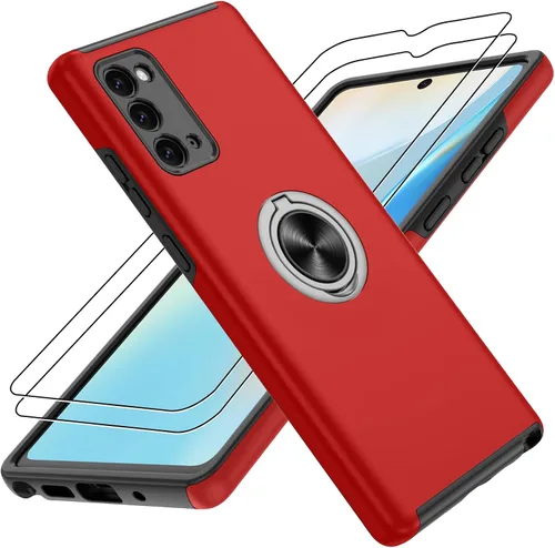 Vista 78 de Gritup - Funda para Galaxy A05S con protector de pantalla HD×2, funda protectora para teléfono a prueba de golpes con soporte magnético de anillo