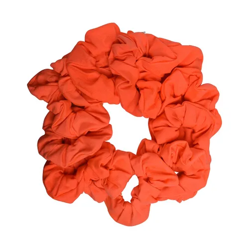 Vista 31 de Paquete de 12 ligas sólidas para el cabello (negro) One Dozen Matching Hair Ties, Soft Cotton Fabric, Gentle No-Crease Hold, Great for Teams