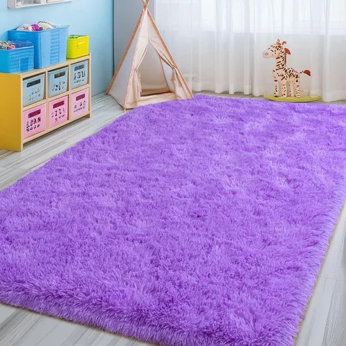 Vista 50 de Alfombras lanudas para dormitorio, sala de estar, dormitorio universitario, habitación de niños, decoración, alfombra suave y moderna