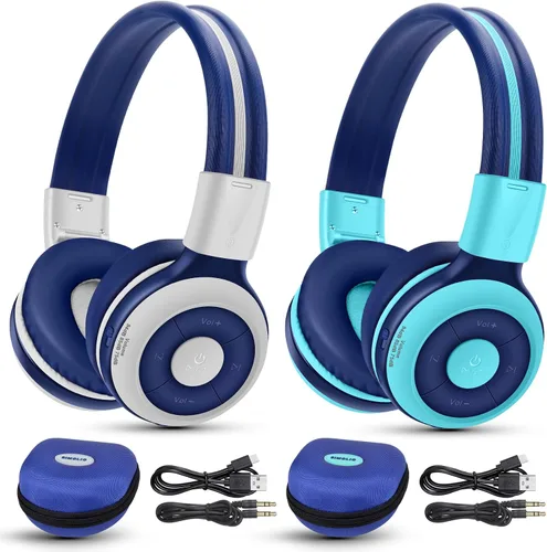 Vista 12 de SIMOLIO Auriculares inalámbricos para niñas, Bluetooth plegables para niños, con micrófono y volumen limitado, auriculares estéreo sobre la oreja
