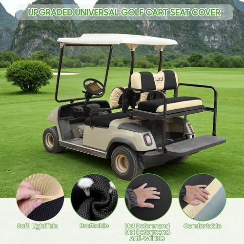 Vista 6 de 10L0L Fundas para Asientos Delanteros y Traseros de Carrito de Golf, Juego Completo para G2 G8 G9 G11 G14 G16 G19 G20 G21 G22 y Club Car DS