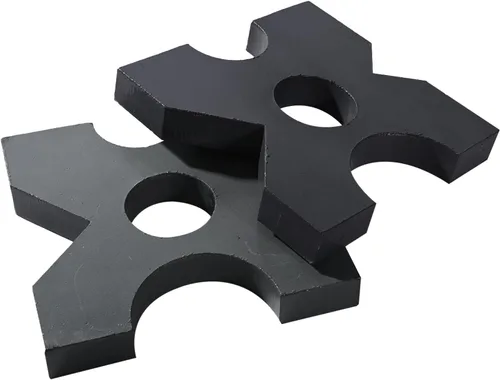 Vista 5 de Paquete de 2 placas de prensa de árbol 20/32T Shop Metal Press Plates 1"x7"x7" 2 Plates for 20/32 Ton Presses. 4 Notches for Stability. 1" Thick