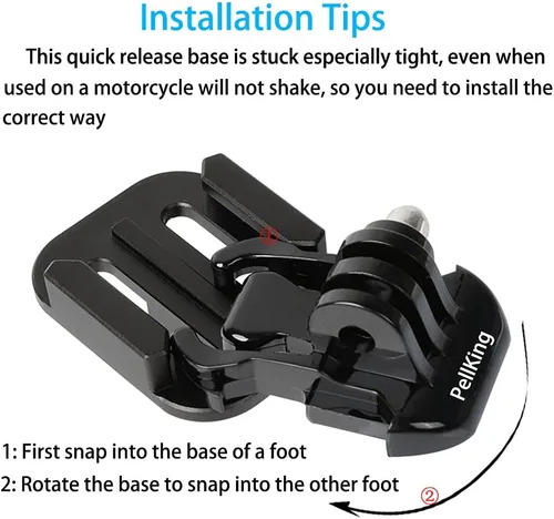 Vista 3 de PellKing Base de liberación rápida para trípode compatible con GoPro Hero 13 12 11 10 9 8 7 6 5 4 Session Max, Insta360 One R, DJI Osmo Action 5 4 3